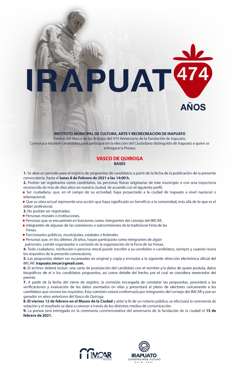 CONVOCATORIA VASCO DE QUIROGA