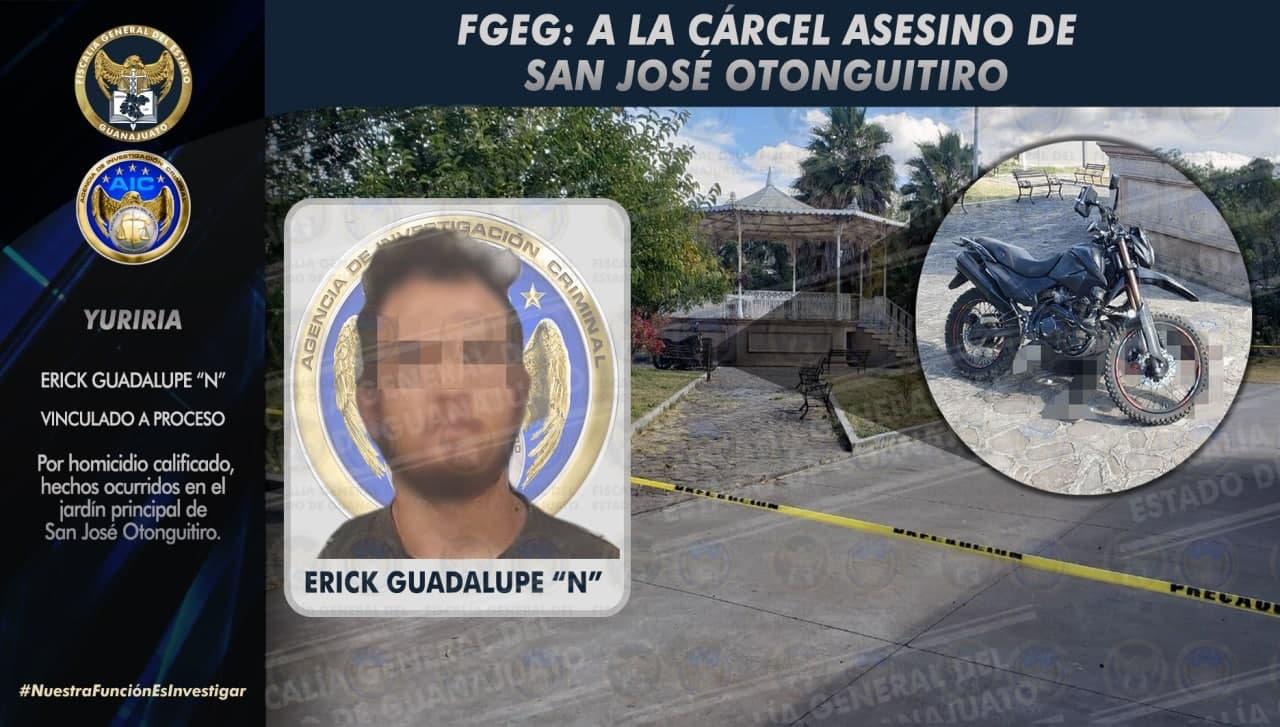 Vinculado a proceso sujeto que mató a joven de 22 años en el jardín principal de la comunidad de San José Otonguitiro, en Yuriria. 1