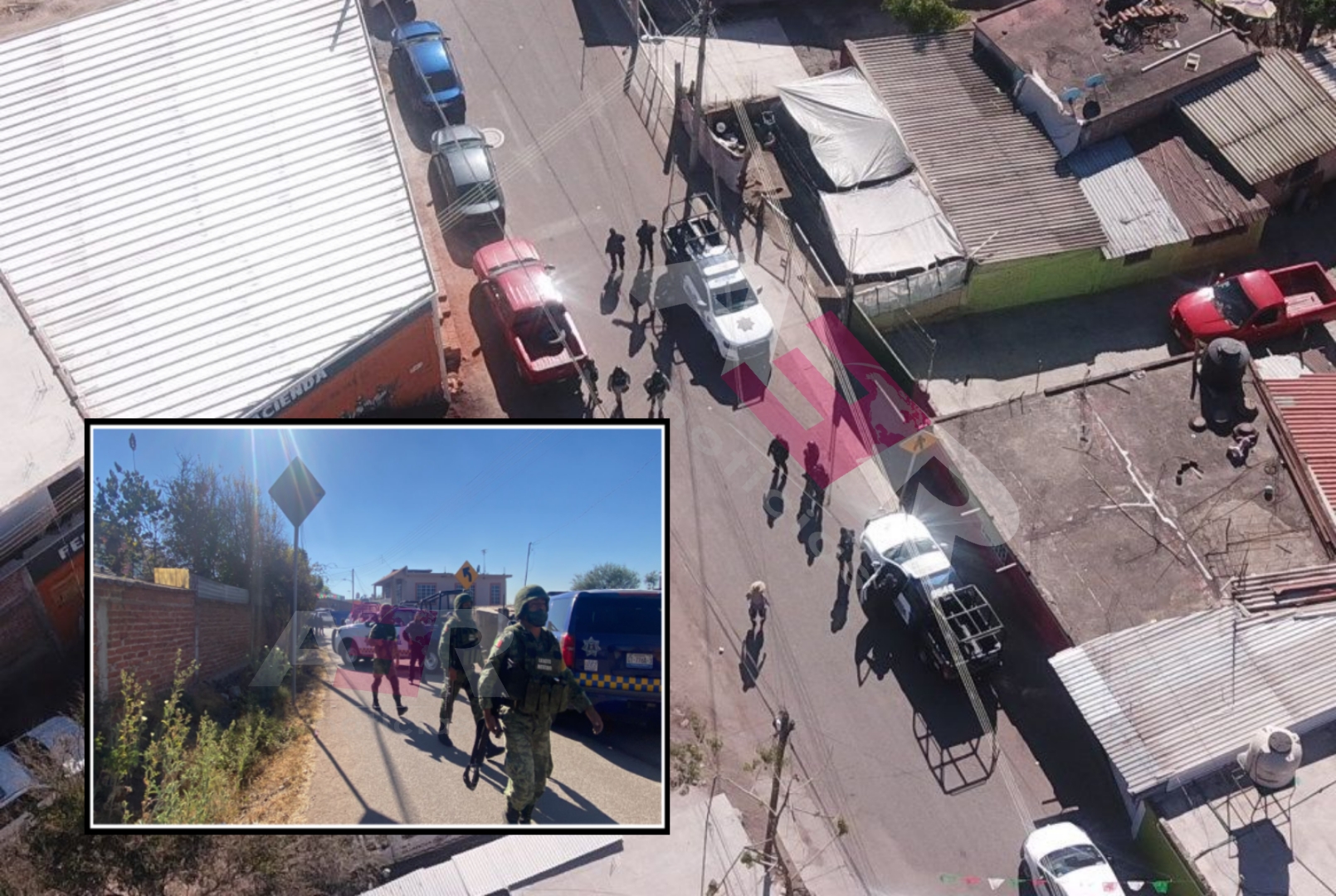 En cateo, en Guadalupe de Rivera, fueron asegurados cuatro hombres y una mujer en posesión de armas, droga y vehículos robados. 1