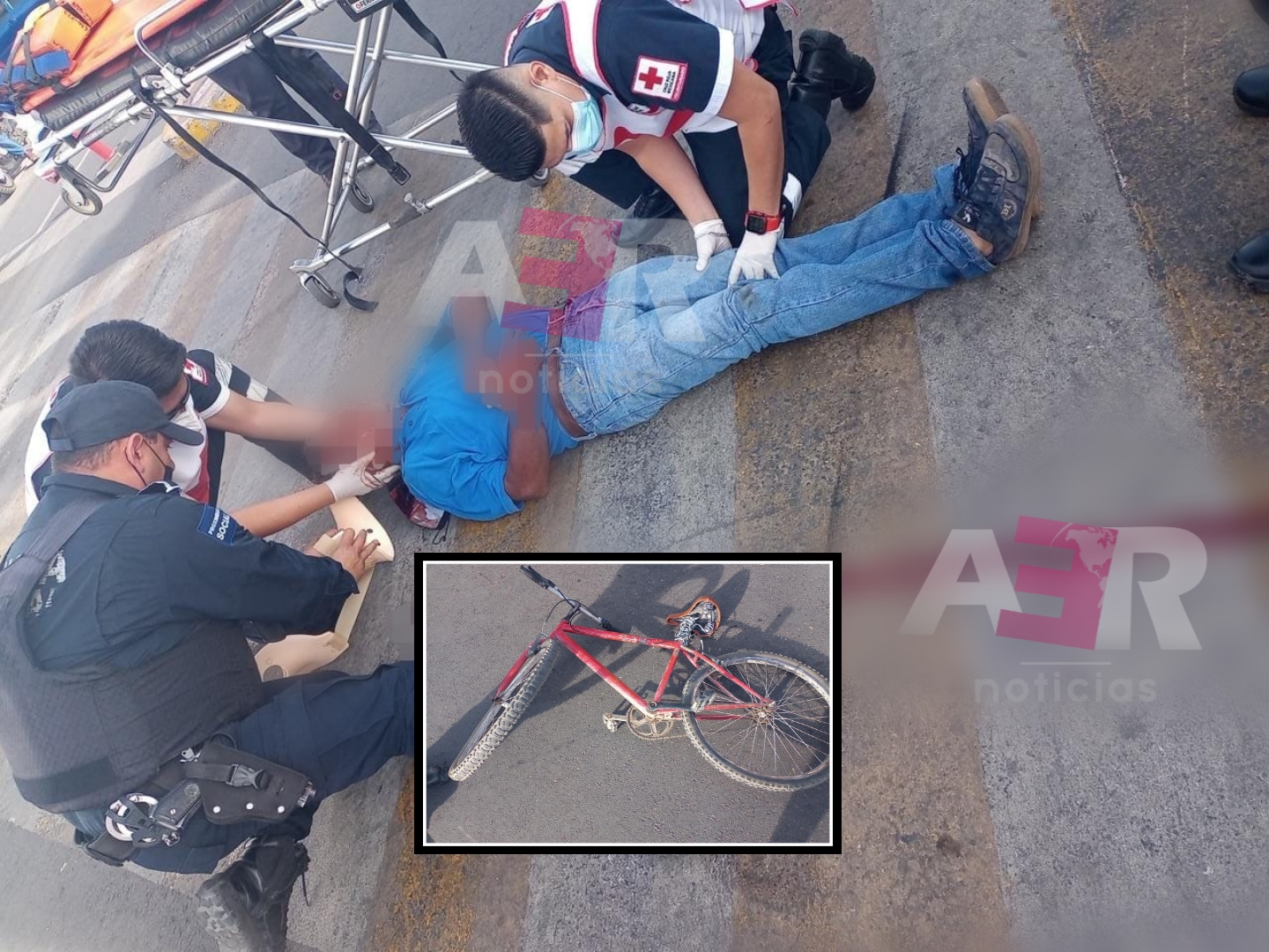 Grave ciclista tras choque con motorista en la avenida San Pedro 1